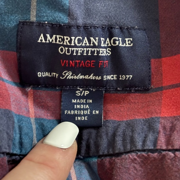 American Eagle Outfitters Red and Blue Checkered Shirt - Picture 2 of 8